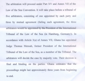 The official press release demonstrating the intended arbitration proceedure.